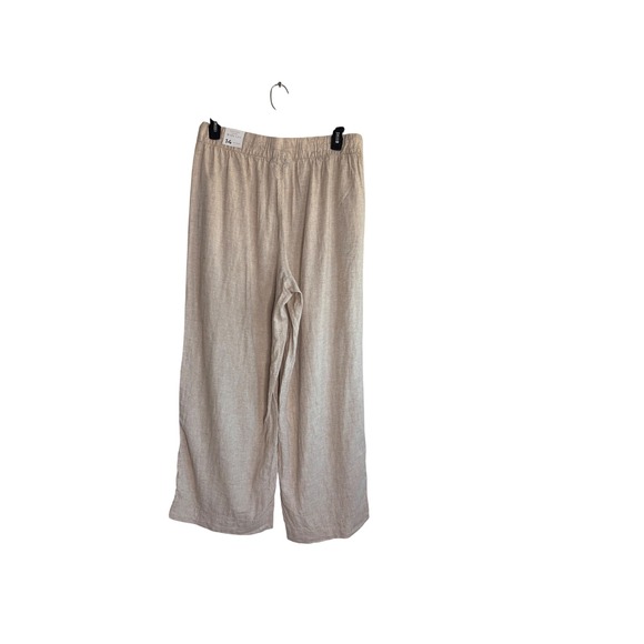 Lane Bryant Soft Linen Blend Wide Leg Mid Rise Pants Size 14 Beige - Picture 6 of 6